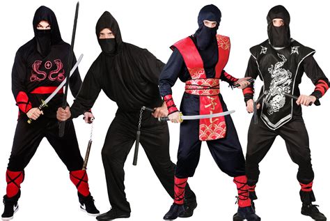 Ninja Warrior Mens Fancy Dress Japanese Samurai Martial Arts Adults