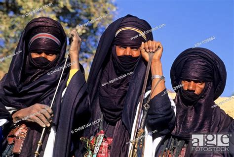 Tuaregs Dressed With Ceremonial Suit In Timia Aïr Niger Western