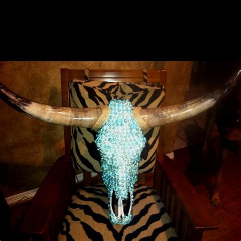 Enormous carved horns real skull. Turquoise skull head | Cow skull decor, Skull decor, Skull ...