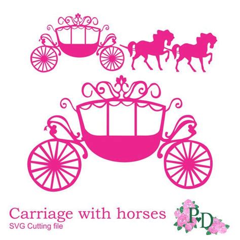 Download SVG DXF PNG Princess Carriage horse Cutting file digital ...