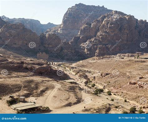 View Of Petra Valley From The Urn Tomb Petra Jordan Editorial Stock