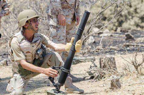 A Peshmerga Soldier Aims An M224 60mm Mortar At A Target Nara And Dvids
