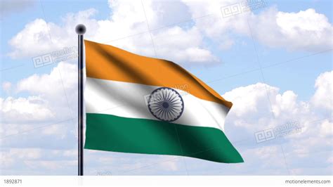 Animated Flag Of India Indien Stock Animation 1892871