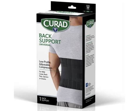 Curad Universal Elastic Back Support Black One Size 1ct