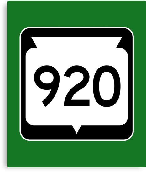 Wisconsin State Route 920 Area Code 920 Canvas Print By Srnac