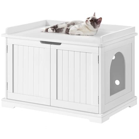 Yaheetech Wooden Cat Litter Box Enclosure Indoor Hidden Litter Box