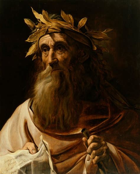 Portrait Of Homer Oil Painting 17th Century Athens Path