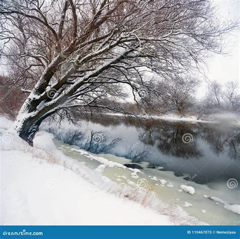 Winter River Landscape Stock Image Image Of Scene 110467073