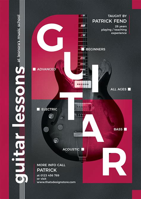 Guitar Lessons Flyer Template V4