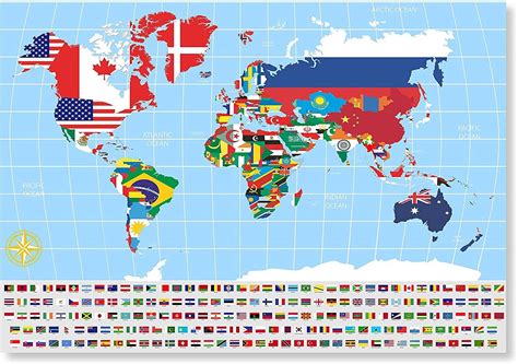 World Map Flags Of Countries World Map With Countries World Map Images
