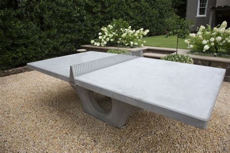 This ping pong table was made of plywood and 1×6 pieces of wood. Birmingham AL Home - Photos - HENGE Inc. | Concrete ping pong table, Concrete decor, Outdoor ...