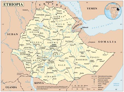 Large Detailed Political And Administrative Map Of Ethiopia With All