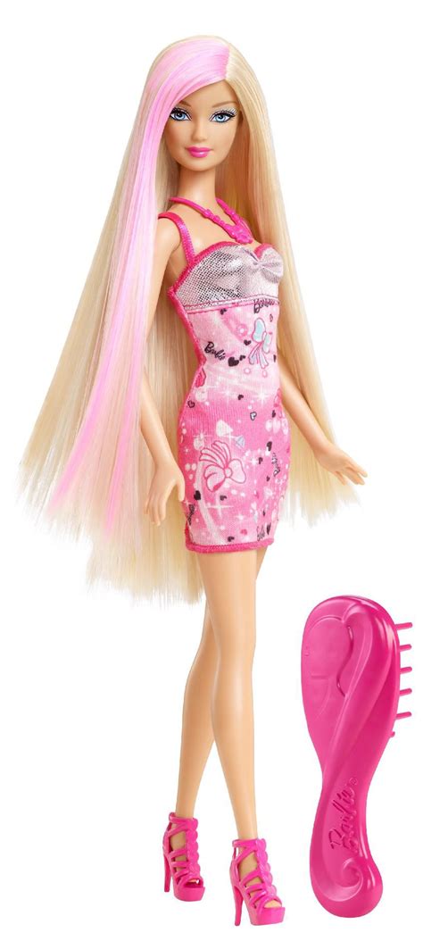 Doll comes with a brightly colored brush designed with the iconic barbie silhouette for stylish hairstyling. Barbie HAIR-TASTIC!® PINK & BLONDE LONG HAIR DOLL