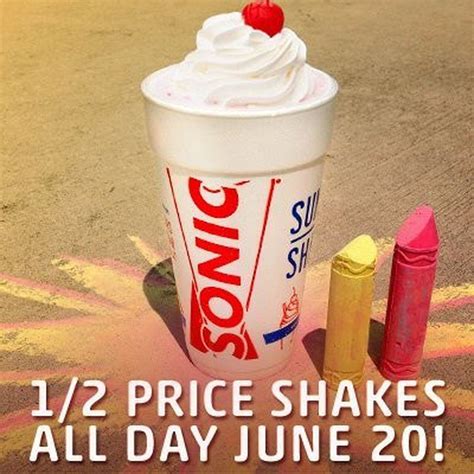 Sonic Drive In Half Price Shakes All Day Today
