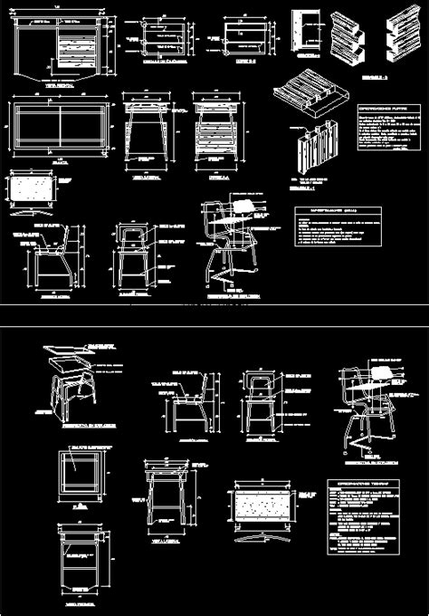 School Furniture Dwg Block For Autocad • Designs Cad