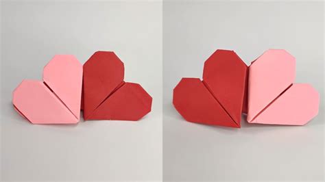 Origami Double Heart Paper Stand Double Heart Youtube