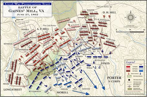 Battle Of Gaines Mill Civil War Virginia Richmond Map Killed