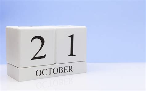 Premium Photo October 21st Day 21 Of Month Daily Calendar On White