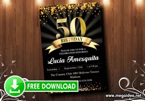 50th Birthday Invitations Free Mega Idea
