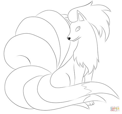 Ninetales Coloring Page Free Printable Coloring Pages