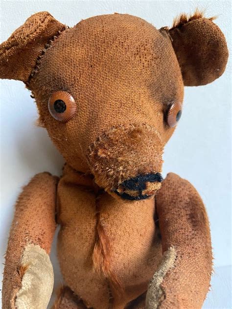 Antique Teddy Bear Old Worn Bald Tattered And Torn Well Loved Etsy