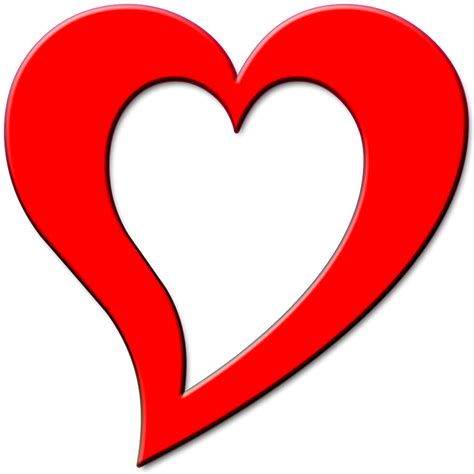 Red Heart Outline Design Love Png Picpng