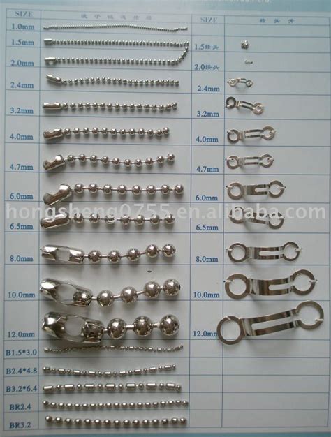Size Chart For Chains Bead Size Chart Jewelry Creation Ball Chain