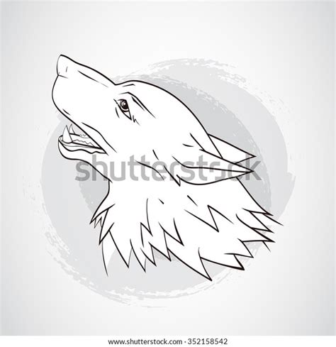 Vector Illustration Wolfs Head Howling Wolf Stock Vector Royalty Free