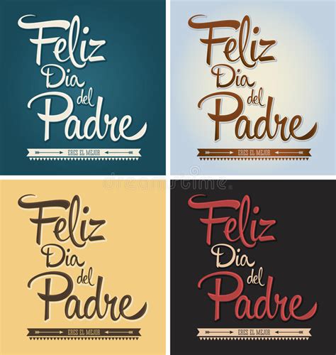 Feliz Dia Del Padre Happy Fathers Day Spanish Text Stock