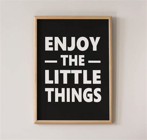 enjoy the little things typography poster wall poster etsy