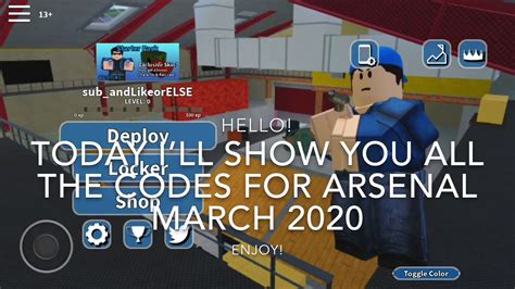 Also you can find here all the valid arsenal (roblox game by rolve community) codes in one updated list. ALL ARSENAL CODES (MARCH 2020) - YouTube