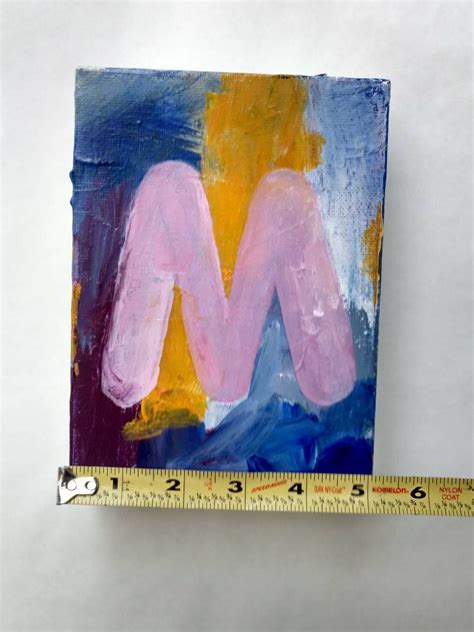 The Letter M An Original Acrylic Painting On Canvas By Jlf Etsy