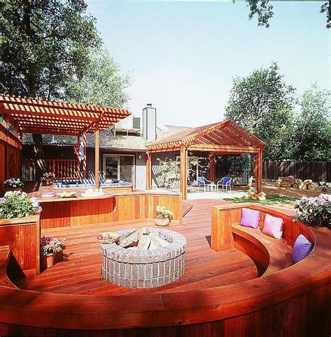 30 deck with fire pit and hot tub