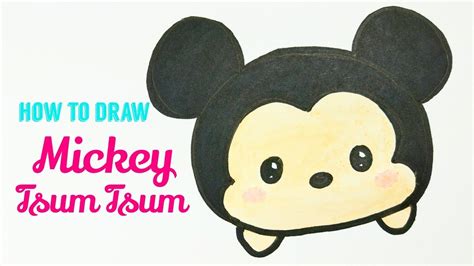 How To Draw Mickey Mouse Easy And Cute Mickey Tsum Tsum Drawing