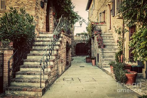 Charming Old Medieval Architecture In A Town In Tuscany Italy