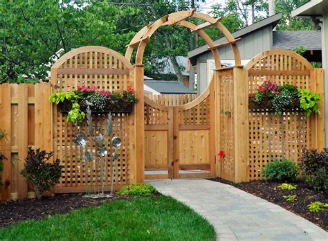 The traditional arch and pergola top in this wooden model looks stunning. Custom Made Arbors, Trellises & Pergolas - Dayton Ohio ...