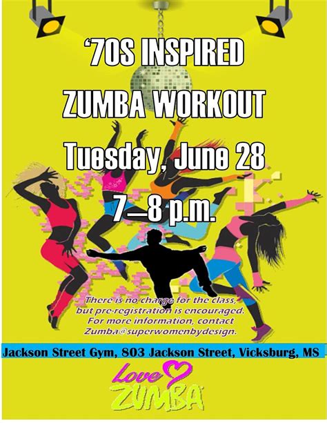 70s Inspired Zumba Workout Jackson Street Community Center Vicksburg