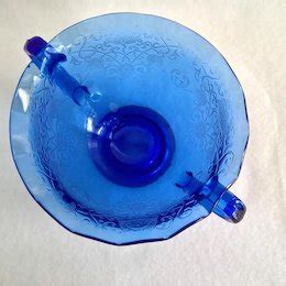 Hazel Atlas Cobalt Blue Florentine Number Poppy Depression Glass