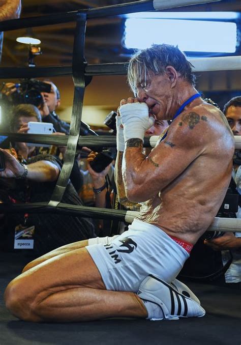 Mickey Rourke Looks Scary In Boxing Training