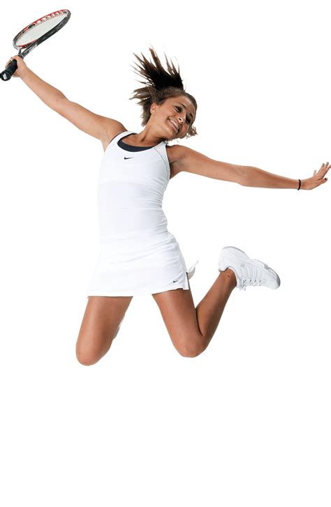 Tennis Frau Happy Jump Transparente Png Stickpng