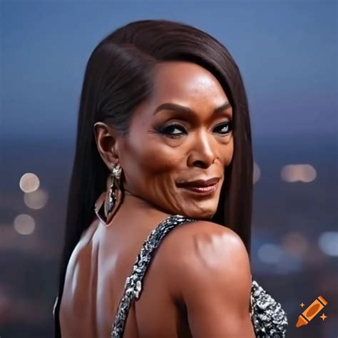 angela bassett sitting outside in los angeles at night on craiyon