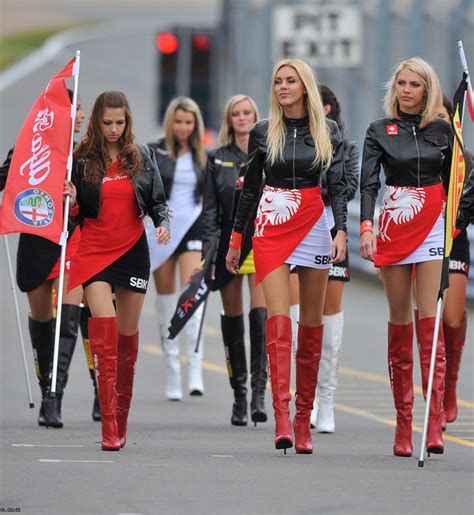 Czech Girls Umbrella Grid Girls Group At Moto Grad Prix In Brno Czechia