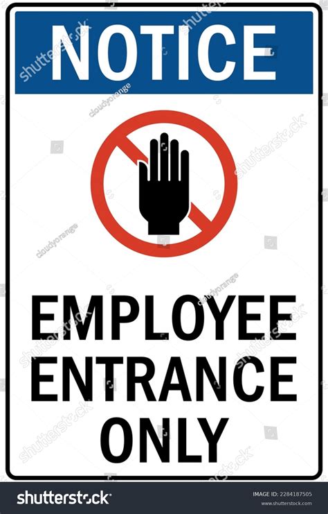 Employee Entrance Only Warning Sign Labels Stock Vector Royalty Free
