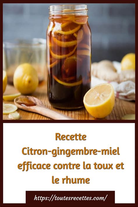 Recette Citron Gingembre Miel Efficace Contre La Toux Et Le Rhume