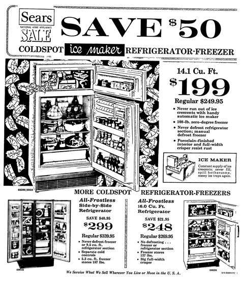Sears Coldspot Refrigerators July 1969