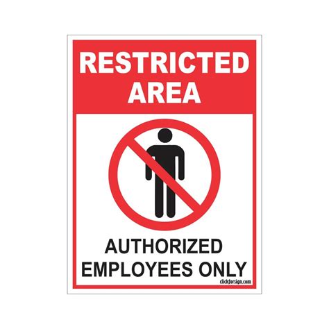 Buy Clickforsign Restricted Area Authorized Employee Only Sign Board