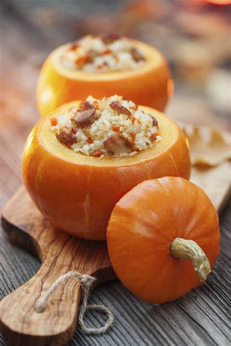 Baked Stuffed Pumpkin Recipe Stuffed Pumpkins With Meat