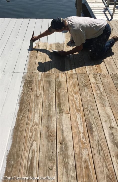 Learn how to paint a deck efficiently and neatly. Our Newly Painted Dock {makeover} - Four Generations One Roof