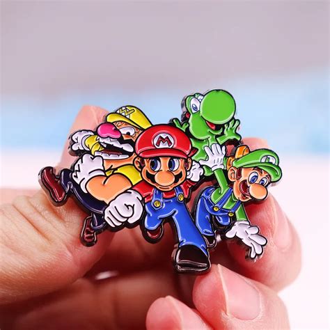 Mario Cute Cartoon Enamel Pin Backpack Pins Brooches For Women Anime