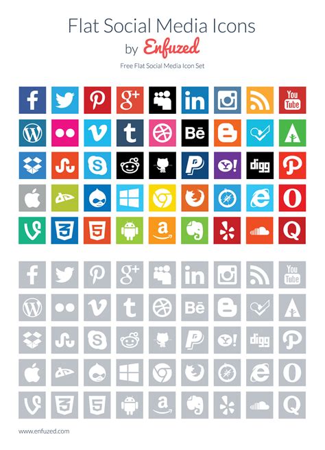 20 Beautiful Free Flat Social Media Icons Sets 2019 Colorlib
